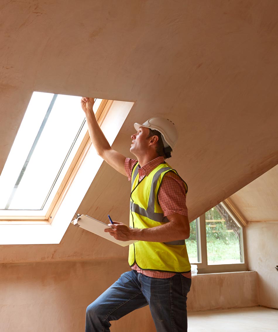 Inspector conducting a pre-renovation survey